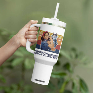 Childless Cat Ladies Vote for Kamala President Tumbler With Handle Harris 2024 Election Vote Blue TB10 Print Your Wear