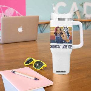 Childless Cat Ladies Vote for Kamala President Tumbler With Handle Harris 2024 Election Vote Blue TB10 Print Your Wear