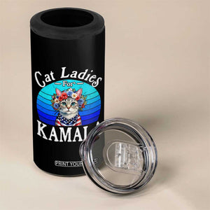 Harris 2024 4 in 1 Can Cooler Tumbler Cat Lady Ladies for Kamala Madam President TB10 Print Your Wear