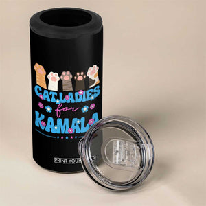 Harris 2024 4 in 1 Can Cooler Tumbler Cat Lady Ladies for Kamala Madam President TB10 Print Your Wear