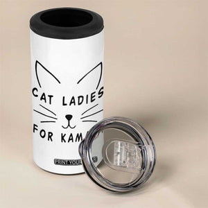 Harris 2024 4 in 1 Can Cooler Tumbler Cat Lady Ladies for Kamala Madam President TB10 Print Your Wear