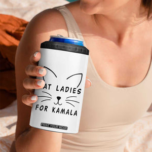 Harris 2024 4 in 1 Can Cooler Tumbler Cat Lady Ladies for Kamala Madam President TB10 Print Your Wear