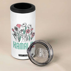 Harris 2024 4 in 1 Can Cooler Tumbler Kamala Madam President Flowers TB10 Print Your Wear