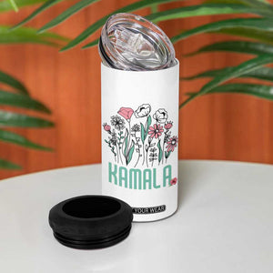 Harris 2024 4 in 1 Can Cooler Tumbler Kamala Madam President Flowers TB10 Print Your Wear