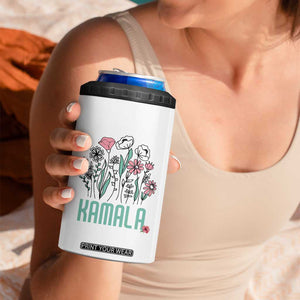 Harris 2024 4 in 1 Can Cooler Tumbler Kamala Madam President Flowers TB10 Print Your Wear