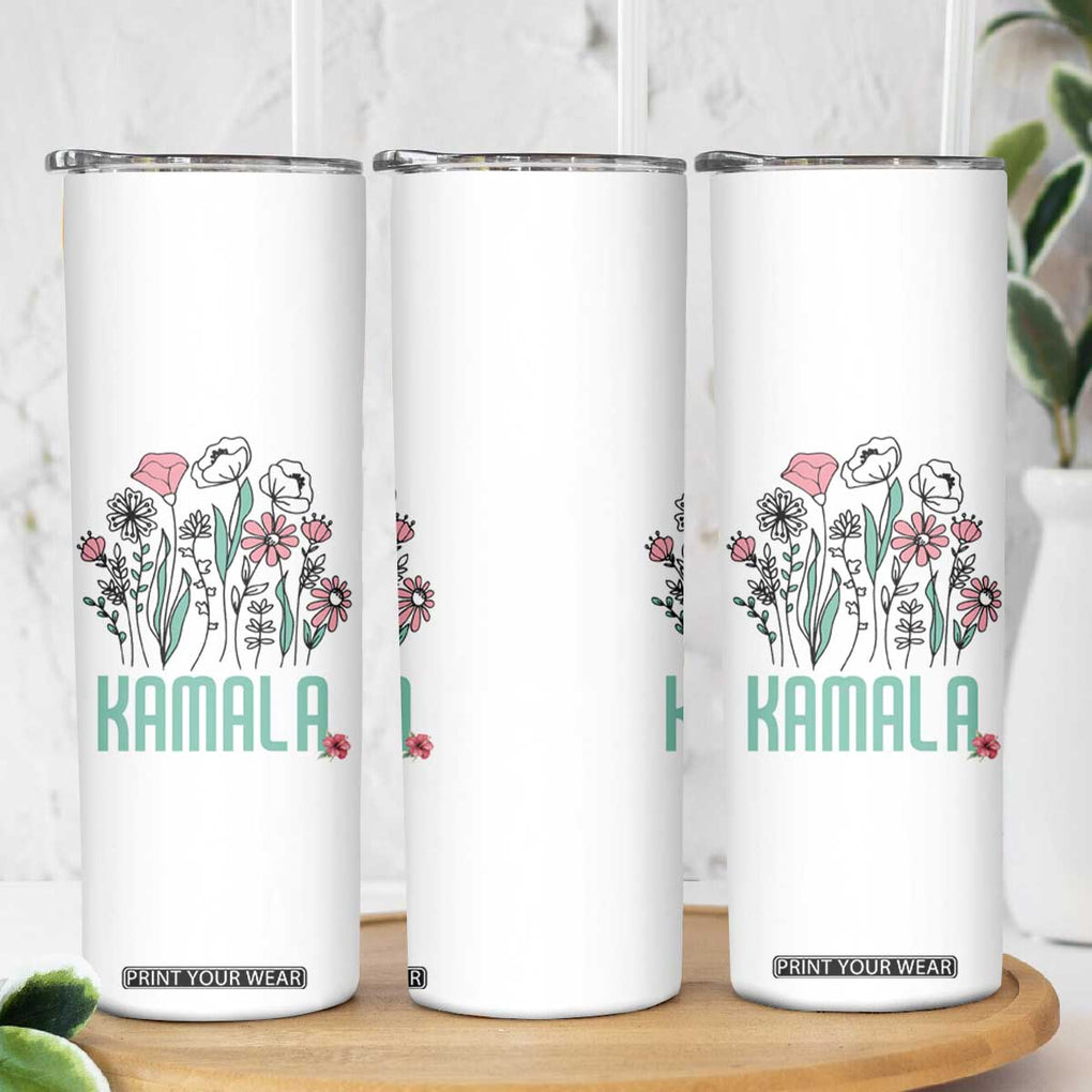 Harris 2024 Skinny Tumbler Kamala Madam President Flowers TB10 Print Your Wear