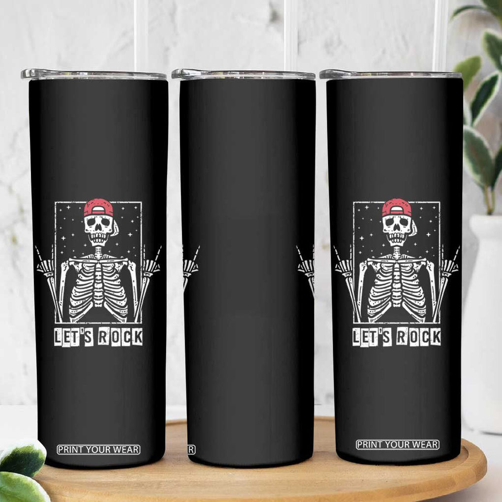 Rock On Skeleton Hand Skinny Tumbler Rock and Roll Horns Up TB10 Print Your Wear