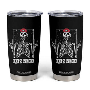 Rock On Skeleton Hand Tumbler Cup Rock and Roll Horns Up TB10 Black Print Your Wear