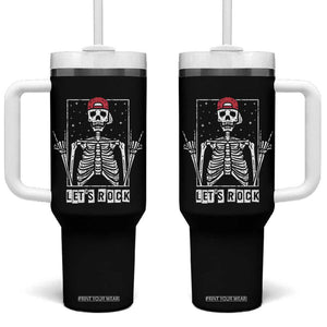 Rock On Skeleton Hand Tumbler With Handle Rock and Roll Horns Up TB10 One Size: 40 oz Black Print Your Wear