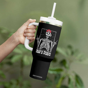 Rock On Skeleton Hand Tumbler With Handle Rock and Roll Horns Up TB10 Print Your Wear