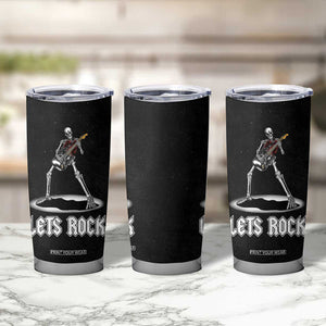 Skeleton Guitar Guy Tumbler Cup Let's Rock And Roll Band Rock On Vintage Rocker Funny Halloween Gifts TB10 Print Your Wear