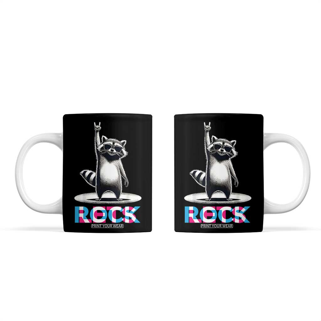 Retro Raccoon Rock Music Coffee Mug TB10 Black Print Your Wear