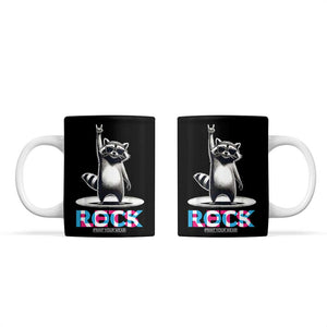 Retro Raccoon Rock Music Coffee Mug TB10 Black Print Your Wear