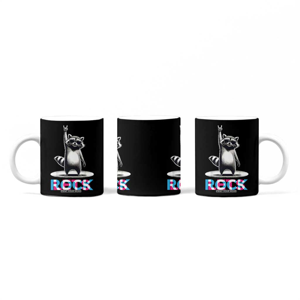Retro Raccoon Rock Music Coffee Mug TB10 Print Your Wear