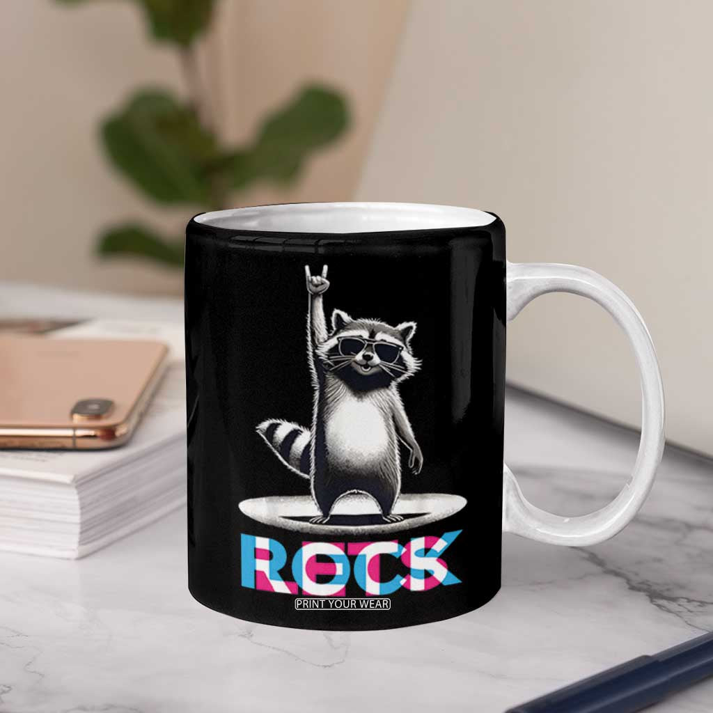 Retro Raccoon Rock Music Coffee Mug TB10 Print Your Wear