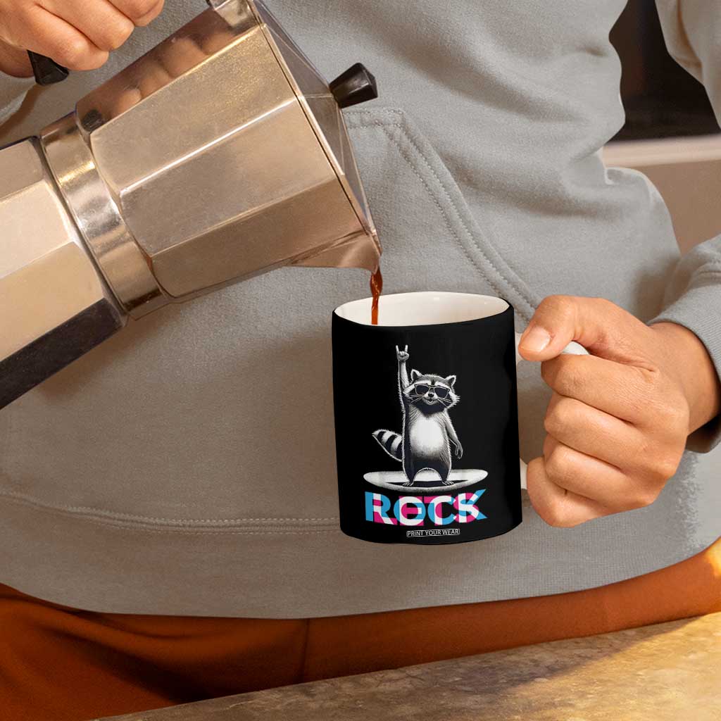 Retro Raccoon Rock Music Coffee Mug TB10 Print Your Wear