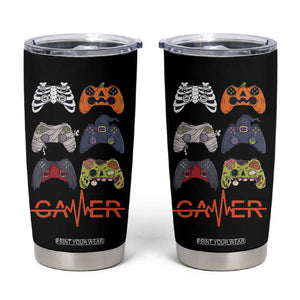 Funny Halloween Skeleton Zombie Gaming Controller Tumbler Cup Gamer Gaming Gift for Son Boy Teen TB10 Black Print Your Wear