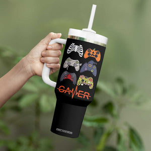 Funny Halloween Skeleton Zombie Gaming Controller Tumbler With Handle Gamer Gaming Gift for Son Boy Teen TB10 Print Your Wear