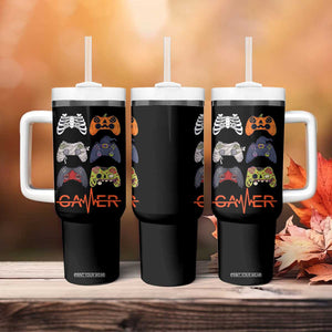 Funny Halloween Skeleton Zombie Gaming Controller Tumbler With Handle Gamer Gaming Gift for Son Boy Teen TB10 Print Your Wear