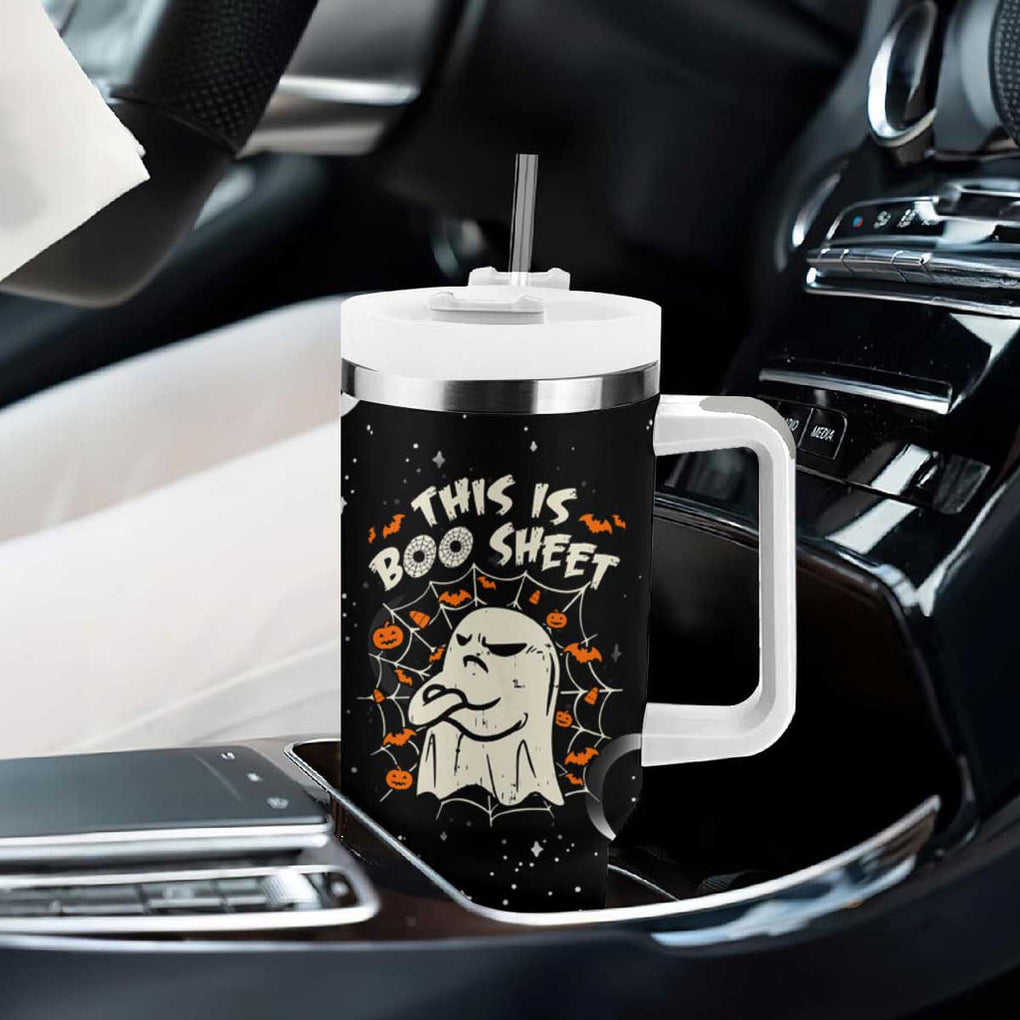 This Is Boo Sheet Cute Ghost Tumbler With Handle Funny Halloween Costume TB10 Print Your Wear