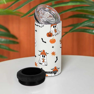 Cute Ghost Fall Coffee 4 in 1 Can Cooler Tumbler In My Pumpkin Era Retro Funny Fall Vibes Thanksgiving Halloween TB10 Print Your Wear