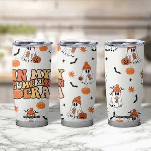 Cute Ghost Fall Coffee Tumbler Cup In My Pumpkin Era Retro Funny Fall Vibes Thanksgiving Halloween TB10 Print Your Wear