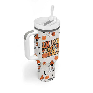 Cute Ghost Fall Coffee Tumbler With Handle In My Pumpkin Era Retro Funny Fall Vibes Thanksgiving Halloween TB10 Print Your Wear