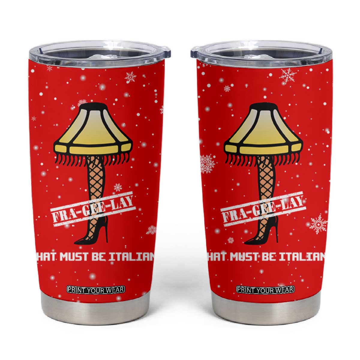 Funny Christmas Tumbler Cup Gifts for Women Men Coworkers Frageelay TB10 Red Print Your Wear