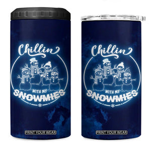 Funny Christmas 4 in 1 Can Cooler Tumbler Snowman Chillin With My Snowmies TB10 One Size: 16 oz Navy Print Your Wear