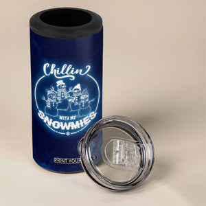 Funny Christmas 4 in 1 Can Cooler Tumbler Snowman Chillin With My Snowmies TB10 Print Your Wear