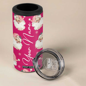 Personalized Christmas 4 in 1 Can Cooler Tumbler Custom Name Pink Santa Claus Retro Xmas Gifts TB10 Print Your Wear