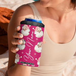 Personalized Christmas 4 in 1 Can Cooler Tumbler Custom Name Pink Santa Claus Retro Xmas Gifts TB10 Print Your Wear