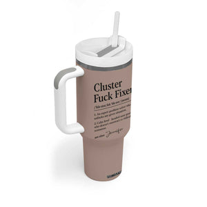 Personalized Coworker Tumbler With Handle Custom Name Cluster Fuck An Expert Problem Solver Christmas Gift Brown TB10 Print Your Wear