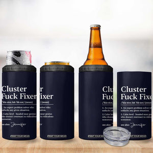 Personalized Coworker 4 in 1 Can Cooler Tumbler Custom Name Cluster Fuck An Expert Problem Solver Christmas Gift Navy TB10 Print Your Wear