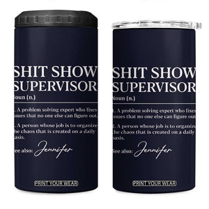 Boss Gifts 4 in 1 Can Cooler Tumbler Shit Show Supervisor for Boss Team Manger Director Thank You Navy TB10 One Size: 16 oz Navy Print Your Wear