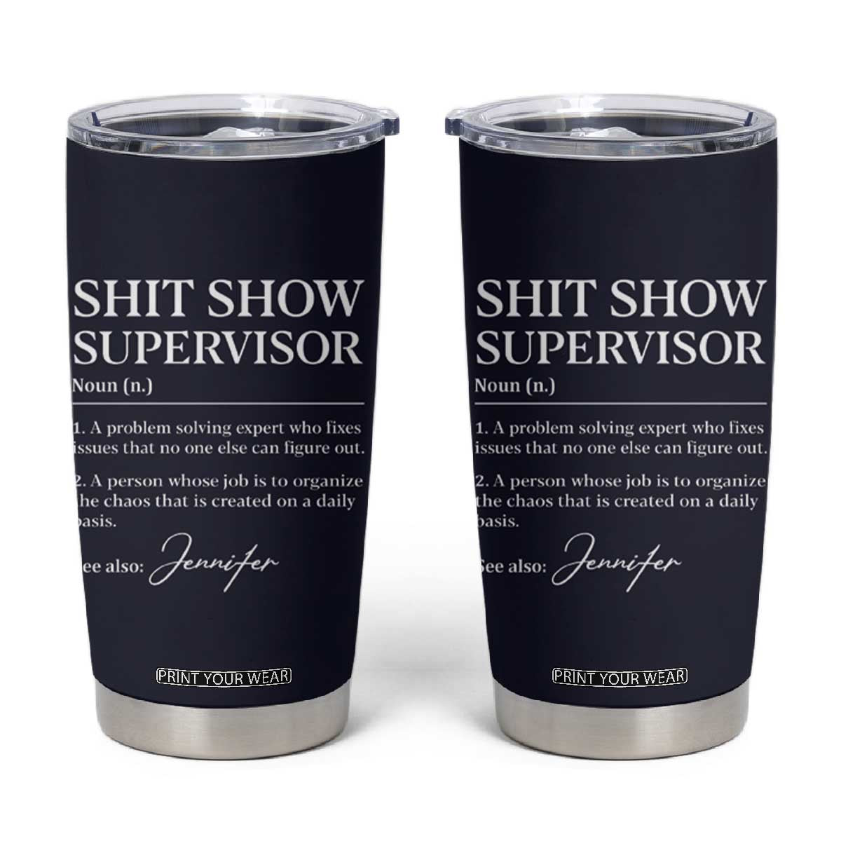 Boss Gifts Tumbler Cup Shit Show Supervisor for Boss Team Manger Director Thank You Navy TB10 Navy Print Your Wear