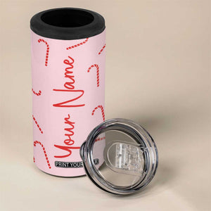 Personalized Christmas 4 in 1 Can Cooler Tumbler Custom Name Candy Canes Pink Xmas Gifts TB10 Print Your Wear