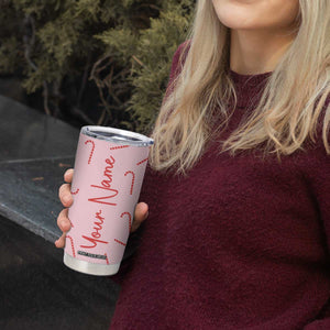 Personalized Christmas Tumbler Cup Custom Name Candy Canes Pink Xmas Gifts TB10 Print Your Wear