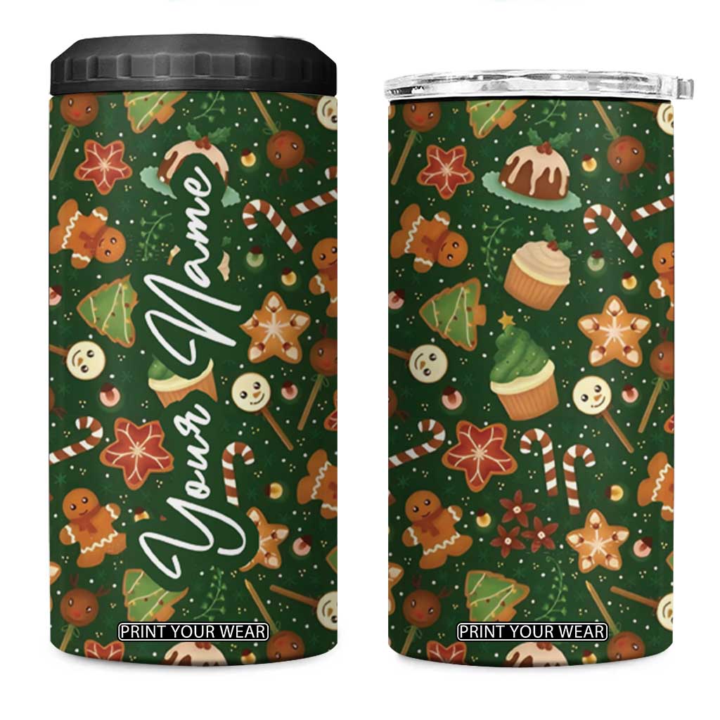 Personalized Christmas 4 in 1 Can Cooler Tumbler Custom Name Car Cup Holder Xmas Gifts TB10 One Size: 16 oz Green Print Your Wear