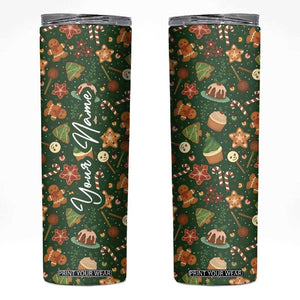 Personalized Christmas Skinny Tumbler Custom Name Car Cup Holder Xmas Gifts TB10 Green Print Your Wear