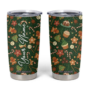 Personalized Christmas Tumbler Cup Custom Name Car Cup Holder Xmas Gifts TB10 Green Print Your Wear