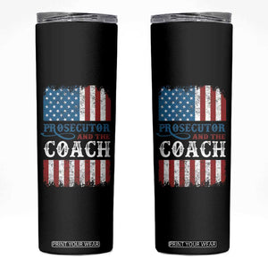 Harris Walz Skinny Tumbler Prosecutor And The Coach 2024 Vintage American Flag TB11 Black Print Your Wear