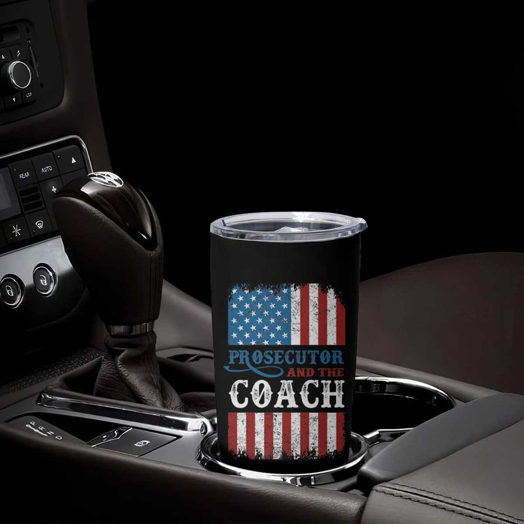 Harris Walz Tumbler Cup Prosecutor And The Coach 2024 Vintage American Flag TB11 Print Your Wear