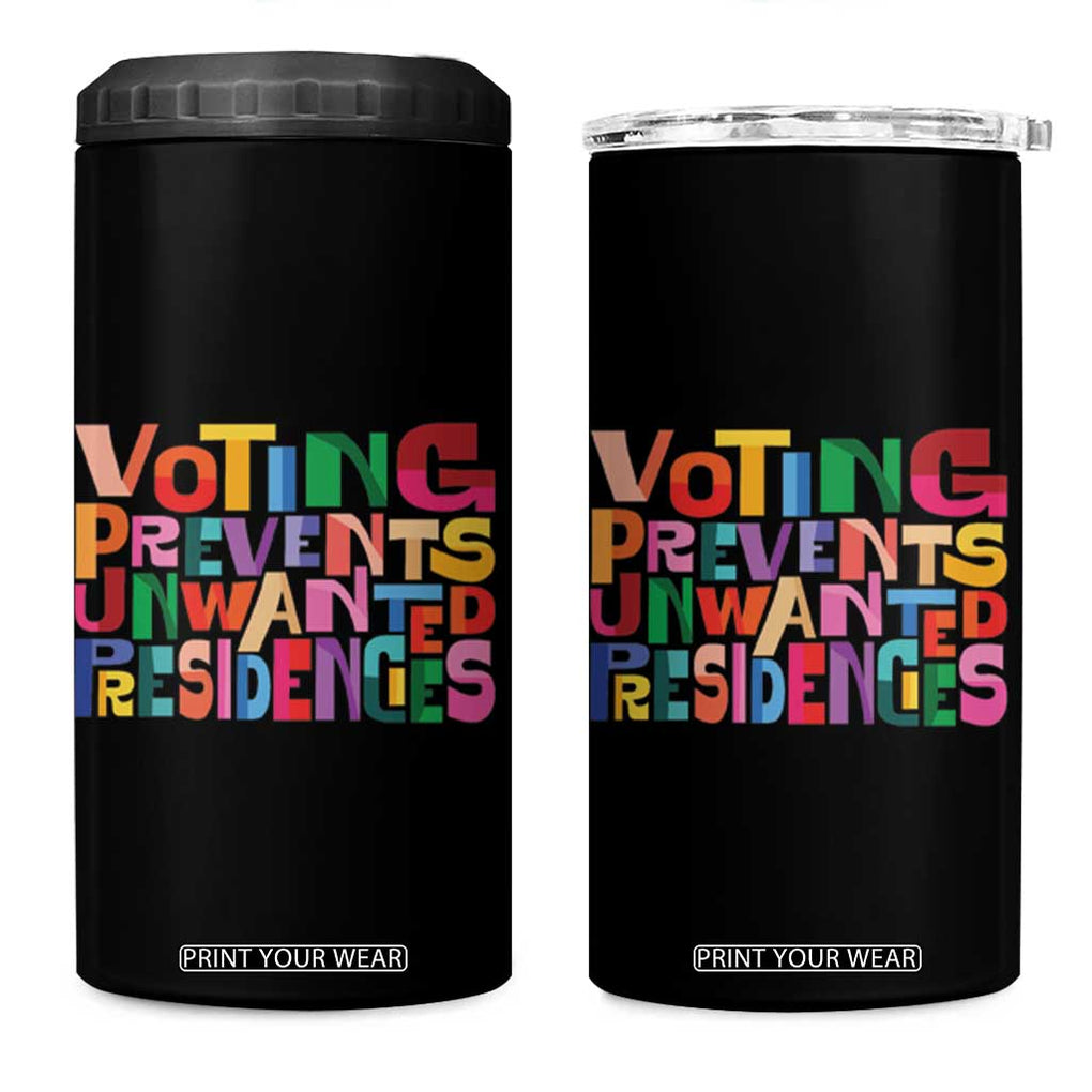 US Election Political 2024 4 in 1 Can Cooler Tumbler Voting Prevents Unwanted Presidencies TB11 One Size: 16 oz Black Print Your Wear