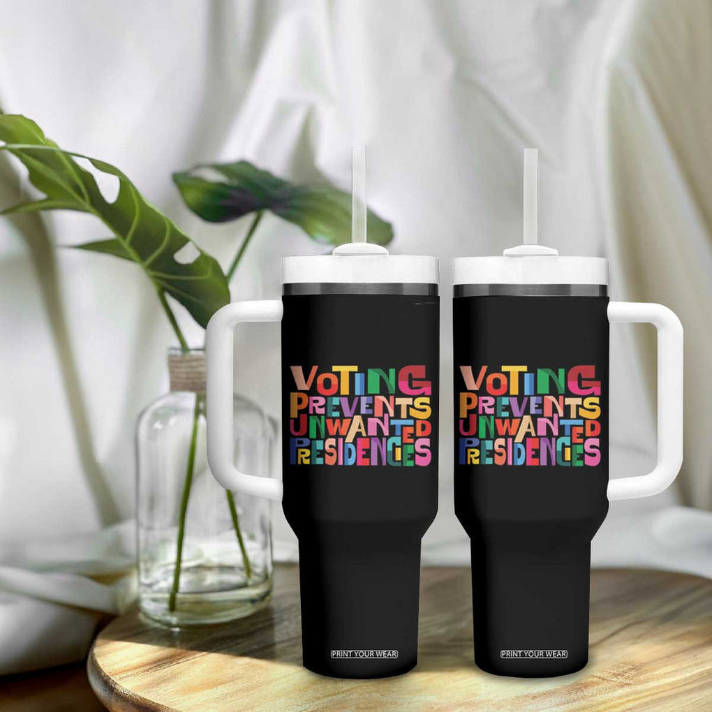 US Election Political 2024 Tumbler With Handle Voting Prevents Unwanted Presidencies TB11 Print Your Wear