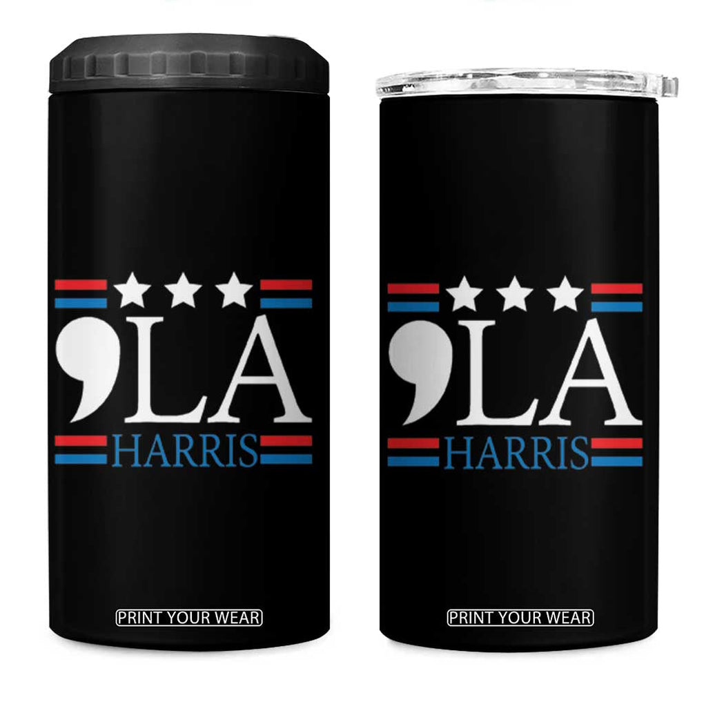 Funny Comma La Harris 4 in 1 Can Cooler Tumbler Punctuation Kamala 2024 American Flag TB11 One Size: 16 oz Black Print Your Wear