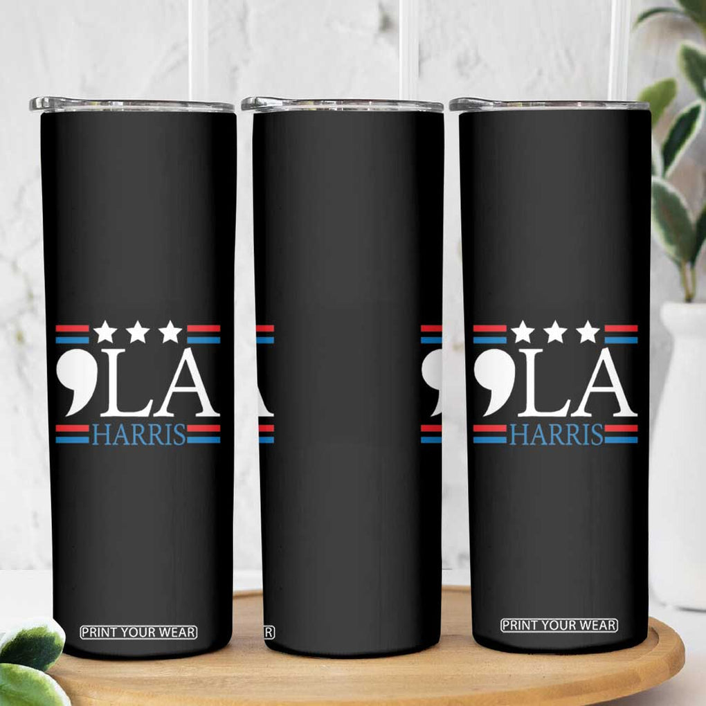 Funny Comma La Harris Skinny Tumbler Punctuation Kamala 2024 American Flag TB11 Print Your Wear