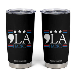 Funny Comma La Harris Tumbler Cup Punctuation Kamala 2024 American Flag TB11 Black Print Your Wear