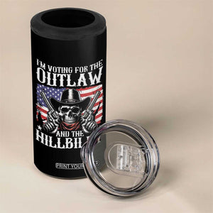 Trump Vance 2024 4 in 1 Can Cooler Tumbler I'm Voting For The Outlaw And The Hillbilly Western Cowboy Gun US Flag TB11 Print Your Wear