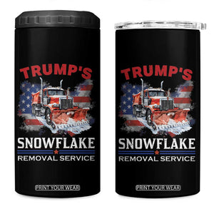 Funny Trump 2024 4 in 1 Can Cooler Tumbler Trump's Snowflake Removal Service US Flag TB11 One Size: 16 oz Black Print Your Wear